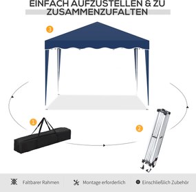 Outsunny namiot ogrodowy 3x3 m niebieski składany z regulacją wysokości UV ochrona Aosom PL