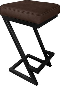 Hoker ZETA krzesło barowe Loft podstawa metalowa : Kolor Stelaża - Czarny , Kolor tkaniny - EKO-SKÓRA - 19D, Typ tkaniny - Eko-skóra