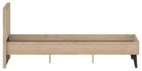 Łóżko dwuosobowe w dekorze dębu ze stelażem 140x200 cm w naturalnym kolorze Ry – Tvilum