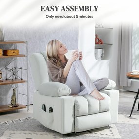 HOMCOM Elektryczny Fotel z Pomocą przy Wstawaniu, Miękki Aksamitny Materiał, Złącza USB