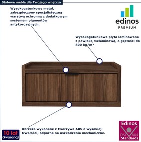 Stolik nocny z szufladą wiszący orzech warmia L3-L57