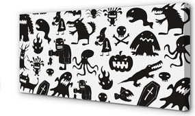 Obraz na płótnie Czarne Stwory na Białym Tle