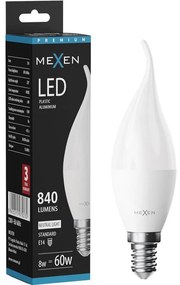 Mexen Nova żarówka LED płomyk E14, C37, 8W, Neutralna - 4000K, 840 lm - L106-E14-0840-01