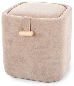 Beżowy taboret NAP z miejscem do przechowywania 37x37 cm