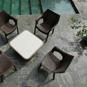Fotel rattanowy Cambridge Dark Brown 61 x 54 x 80 cm
