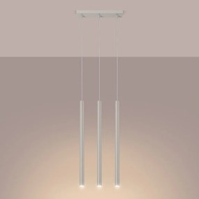 Lampa wisząca nowoczesny Brill, stal - 3 źródło światła 3000K - L.30 x H.94 cm - beżowy