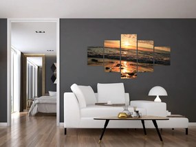 Obraz - Zachód słońca nad oceanem (125x70 cm)