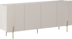 Komoda Malmi 200 cm czterodrzwiowa - kaszmir / crema bianca / złote nóżki