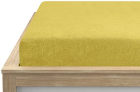 PrzytulneMieszkanie.pl Frotte prześcieradło EXCLUSIVE żółte 90 x 200 cm