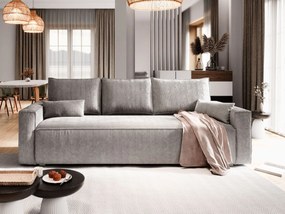 Masseno Sofa MENI z funkcją spania i pojemnikiem na pościel, Rozkładana sofa - Jasnoszary, POSO 55