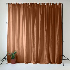 Brązowa lniana zasłona 140x250 cm Hazelnut – Linen Tales