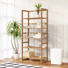 Casaria Drewniany regał ÖLAND, 58x27x136cm, 5 półek, brązowy