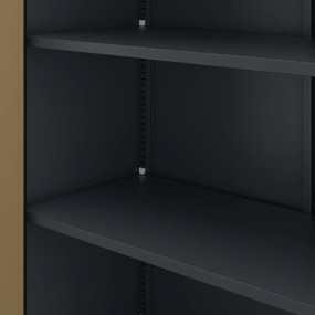 Biurowa szafa metalowa ALEX, 450 x 1850 x 400 mm, Eco Design: antracytowa/ orzech