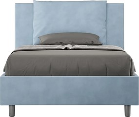 Łóżko bez stelaża tapicerowane 120x210 microfibra błękitny Antea