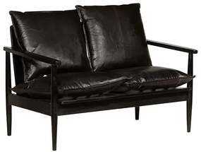 Elegancka skórzana sofa Canes - czarna