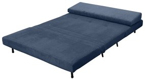 Niebieska sztruksowa rozkładana sofa 140 cm Mallory – Støraa