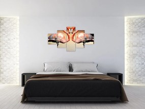 Obraz - dwa flamingi (125x70 cm)