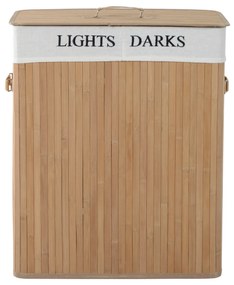 HOMCOM Kosz na Pranie Bambusowy 100L Naturalny Przestronny i Stylowy Idealny do Dużych Rodzin | Aosom PL