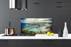 Dekor Szklany do Kuchni Przystań Łodzi W Cichej Zatoce