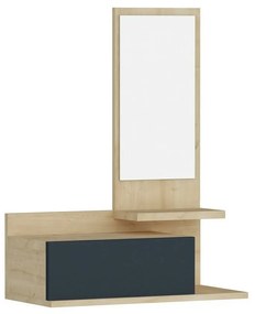 Półka ścienna z lustrem Rozella Oak and Anthracite