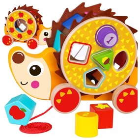 Tooky toy duży drewniany sorter jeż do ciągnięcia 2w1