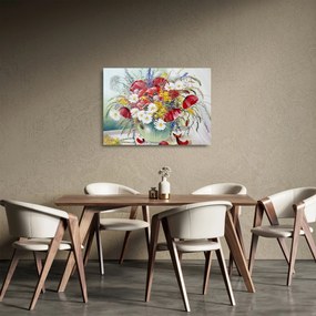 Obraz na szkle wazonu z dzikimi kwiatami (70x50 cm)