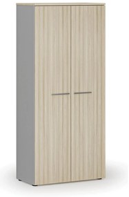 Szafa ubraniowa z wysuwem PRIMO GRAY, 800 x 420 x 1781 mm, szary/dąb naturalny