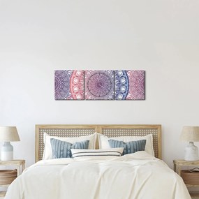 Obraz z mandali (z zegarem) (90x30 cm)