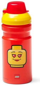 Czerwona butelka na wodę z żółtą zakrętką LEGO® Iconic, 390 ml
