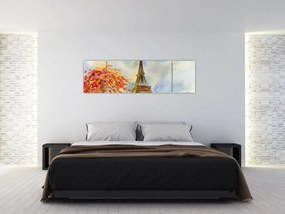 Malowany obraz Wieży Eiffla (170x50 cm)