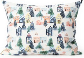 Bawełniana poszewka na poduszkę WINTER VILLAGE 50x70 cm, kolorowa