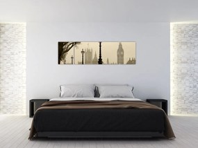 Obraz - Londyn we mgle, Anglia (170x50 cm)