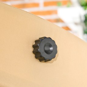 Outsunny Huśtawka Hollywood, 2-osobowa Huśtawka Ogrodowa z Regulowanym Dachem, do 220 kg, 138 x 106 x 174 cm, Beżowa