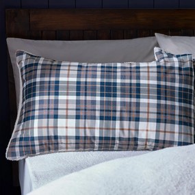 Niebiesko-beżowa pościel dwuosobowa z materiału sherpa 200x200 cm Cosy Sherpa Check – Catherine Lansfield