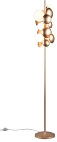 Lampa stojąca w biało-złotym kolorze ze szklanym kloszem (wys. 155 cm) Bubble – Trio Select