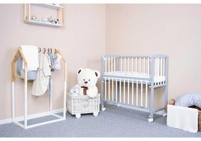 Nowe łóżeczko dziecięce Mateo, biało-szare