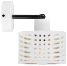 Biały kinkiet jednopunktowy z białym abażurem WD-BE-1010WE-WE