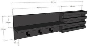 Wieszak ścienny Huso Anthracite