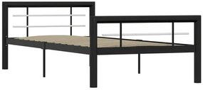 Czarne metalowe łózko w stylu loftowym 90 x 200 cm - Sintra