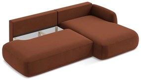 Rozkładany narożnik (prawostronny/z szezlongiem) w kolorze terakoty Hale – Makamii