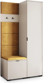 Masseno Garderoba LORI 95/181/51 cm Nowoczesna Szafa do Przedpokoju Kaszmir, MONOLITH 48 (Żółty)