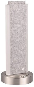 Szara lampa stołowa LED ze sterowaniem głosowym/mobilną aplikacją i tekstylnym kloszem (wysokość 51 cm) Cicara – CINQUE