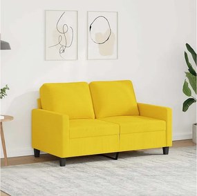 Sofa dwuosobowa Jasnożółta 120 cm Tkanina Nowoczesna i Wygodna