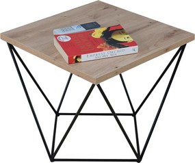 Stolik kawowy w stylu industrialnym dąb artisan + czarny W7-C38