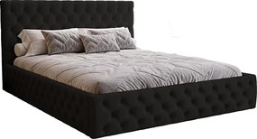 Łóżko 200x200 cm Verti Slim - pojemnik, stelaż metalowy, czarny (Magic Velvet 2219)