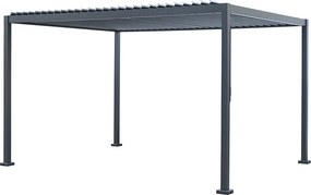 PERGOLA OGRODOWA 3X4X2,3 M ALUMINIOWO-STALOWA ANTRACYT DACH MANUALNY