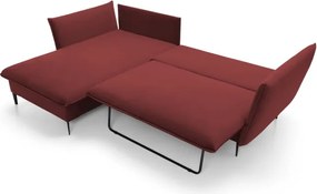 Narożnik GLOSS Lewostronny z funkcją spania, zestaw z poduszkami wolnostojący tkanina RIVIERA 69 Fioletowy WERSAL