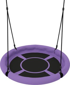 AIYAPLAY Huśtawka Gniazdowa, Okrągła Huśtawka Ogrodowa, 150 kg Obciążenie, Regulowana, Fioletowa