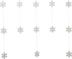 Kurtyna świetlna zewnętrzna Snowflakes, 120x120cm, LED ciepła biała, timer, 8 funkcji, 120 cm