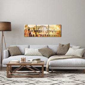 Obraz - Malarstwo cyfrowe, Koloseum, Rzym, Włochy (z zegarem) (90x30 cm)